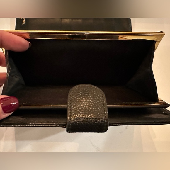 CHANEL Coco Mark Bifold Long Wallet in Black Caviar Skin - Picture 10 of 12